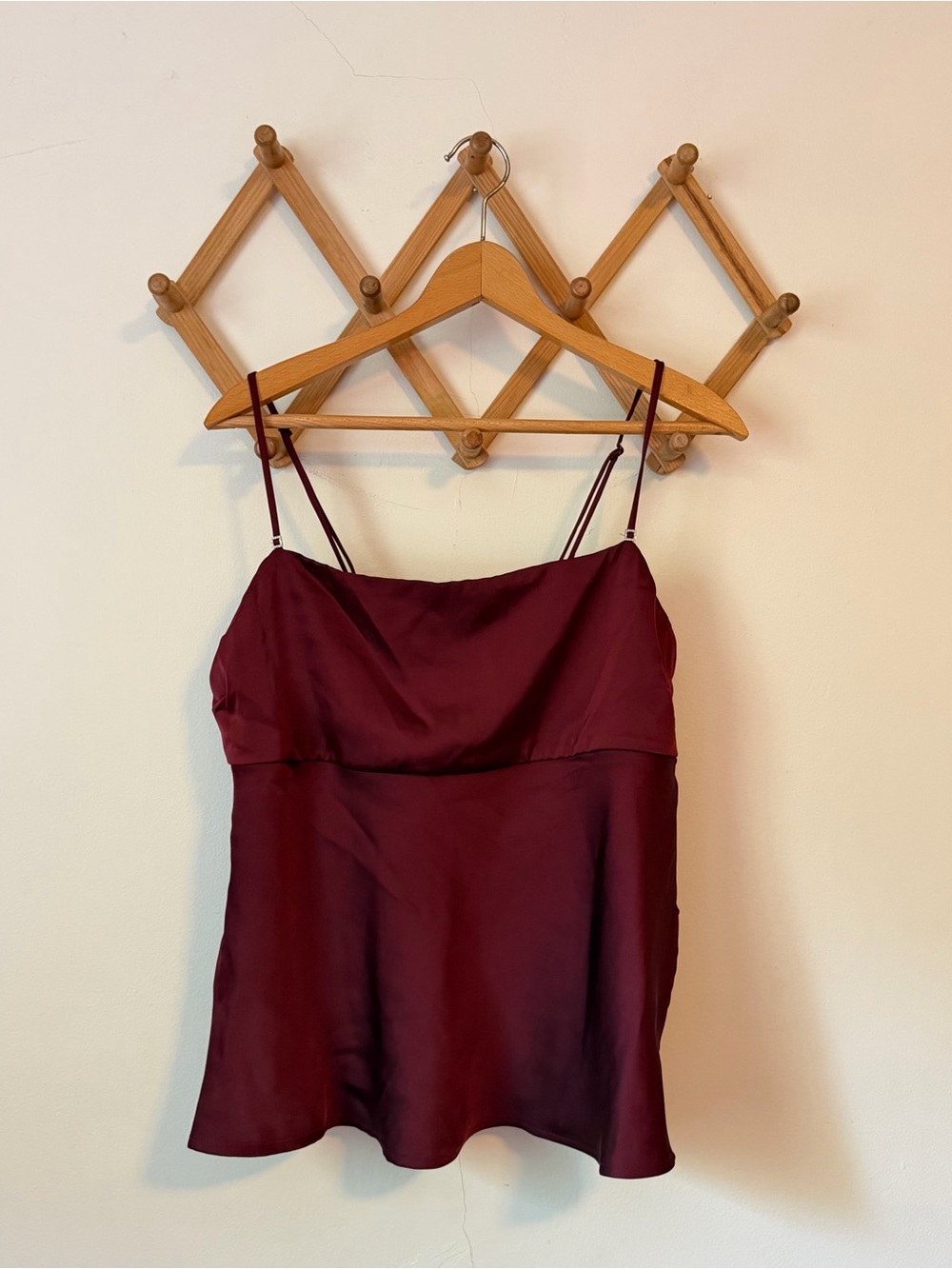 wild fable Burgundy Satin Spaghetti Strap Cami